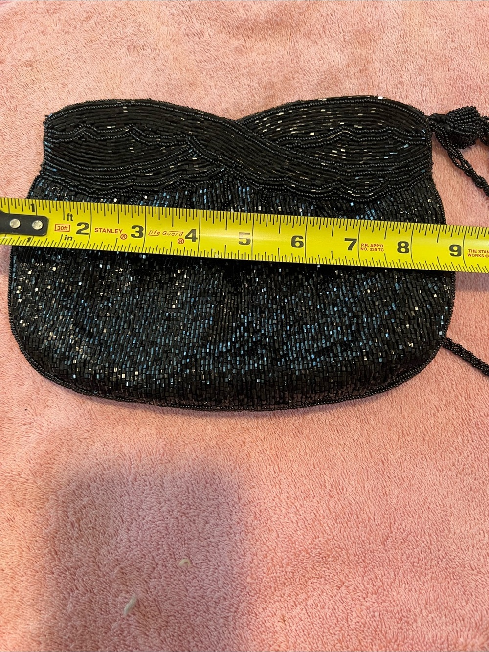 Black Beaded Evening Clutch - Elegant Women's Bag